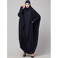  Long cuff ready to wear Jilbab in one piece- Navy Blue